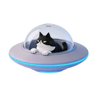 Cosmo flies a small saucer between the pods, looking ahead.
